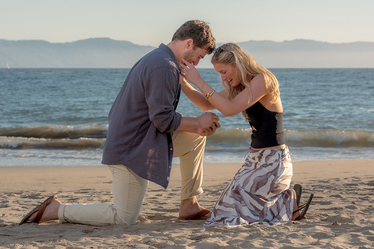 beach proposal photography Puerto Vallarta sunset